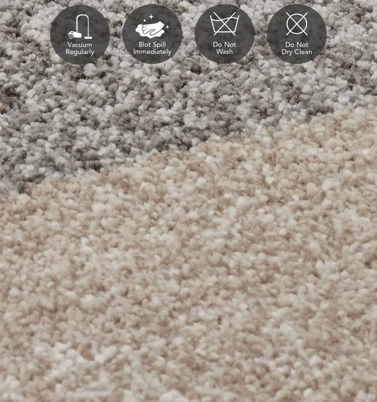 Diamond Geometric Machine Made Carpet L Brown and Cream