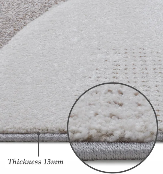 Diamond Abstract Machine Made Carpet D.Brown and Grey