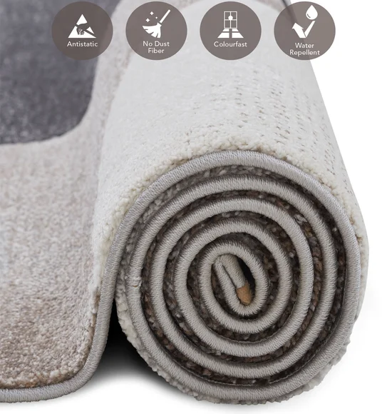 Diamond Abstract Machine Made Carpet D.Brown and Grey
