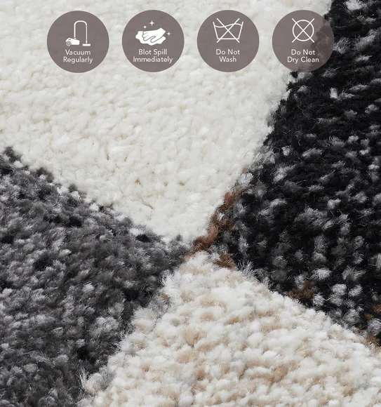 Diamond Abstract Machine Made Carpet D.Brown and Grey