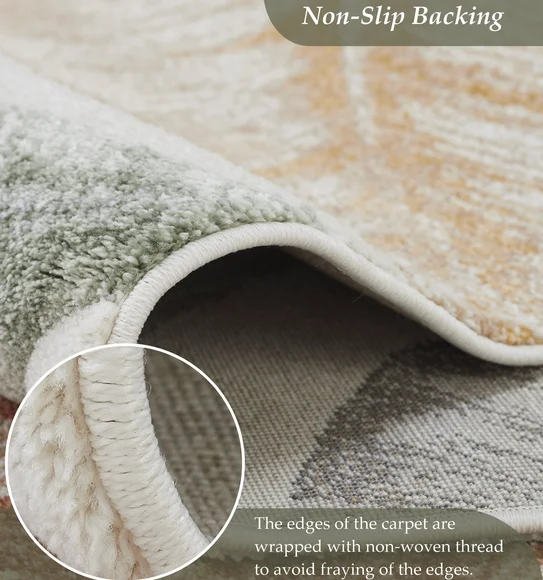 Diamond Polypropylene Floral Carpet Rust and Olive
