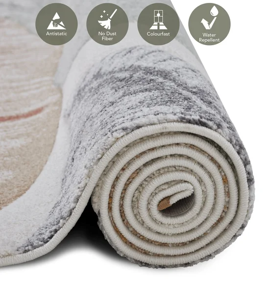 Diamond Polypropylene Floral Carpet Rust and Olive