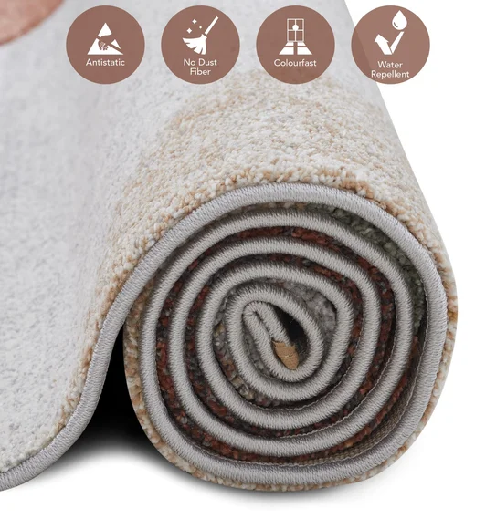 Diamond Polypropylene Abstract Carpet Rust and Cream
