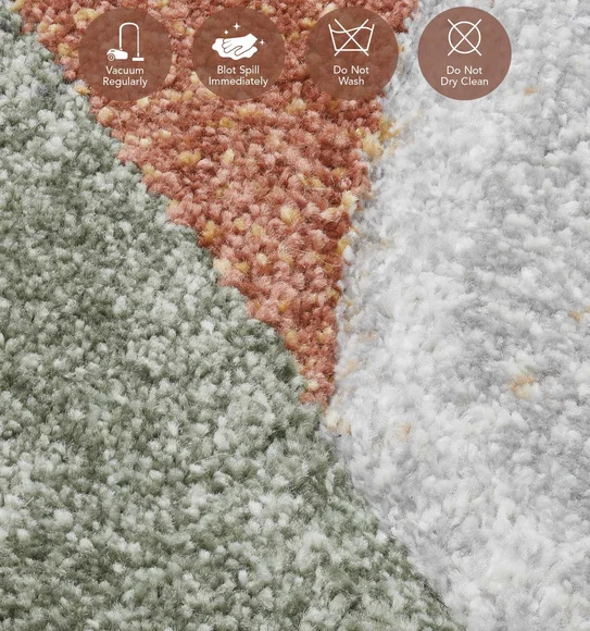 Diamond Polypropylene Abstract Carpet Rust and Cream