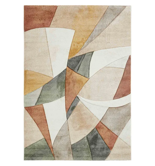 Diamond Machine Made Carpet Cream and Rust