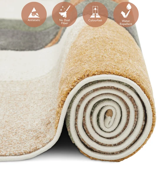 Diamond Machine Made Carpet Cream and Rust