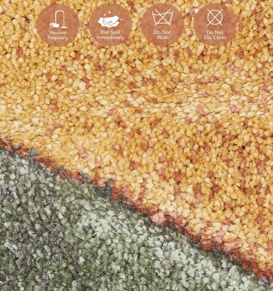 Diamond Machine Made Carpet Cream and Rust