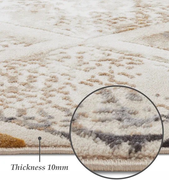 Seher Abstract Machine Made Carpet Beige Antracite