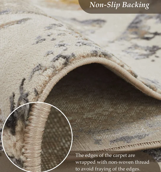 Seher Abstract Machine Made Carpet Beige Antracite
