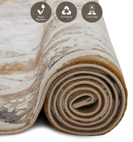 Seher Abstract Machine Made Carpet Beige Antracite