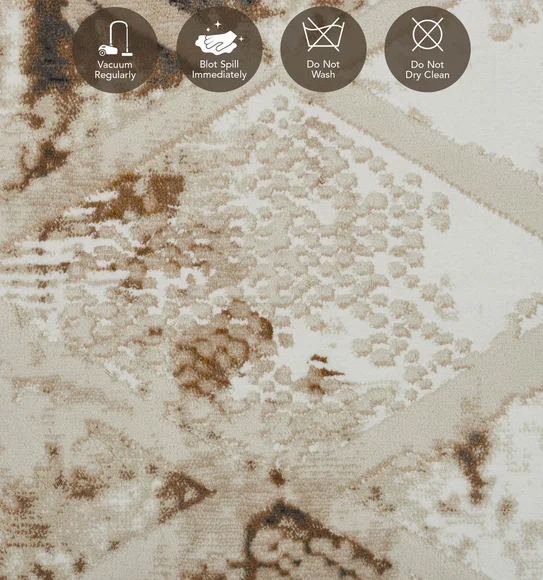 Seher Abstract Machine Made Carpet Beige Antracite
