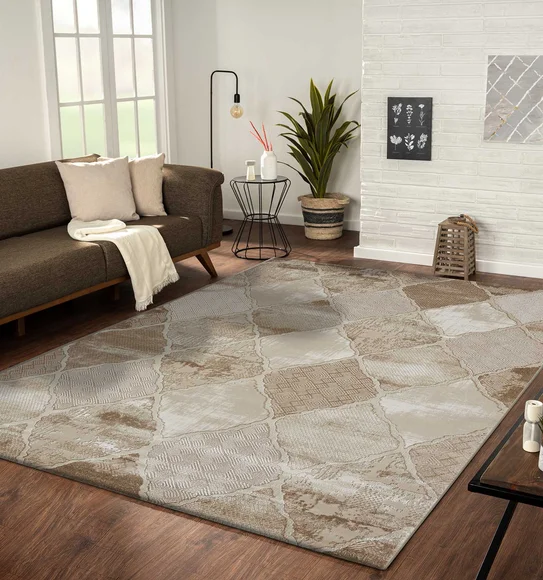 Seher Moroccan Machine Made Carpet D Beige