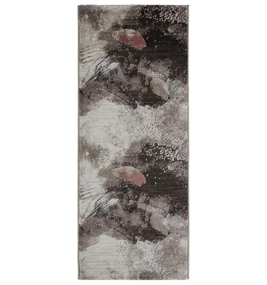 Flamme Polypropylene Abstract Runner Cream and Brown