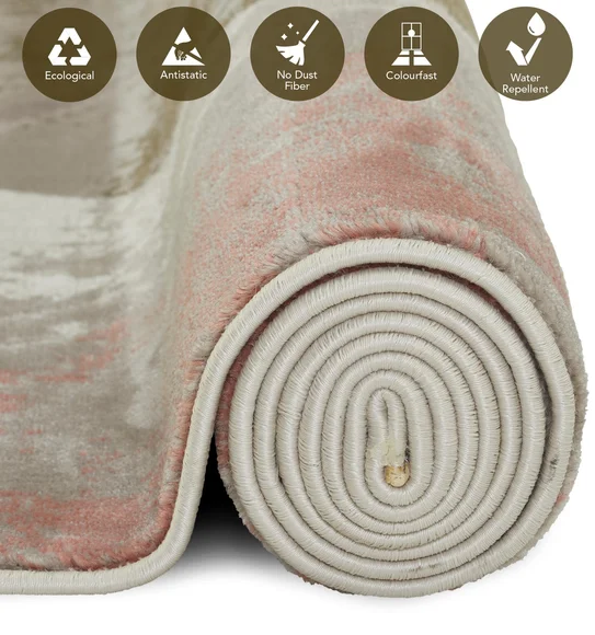 Flamme Polypropylene Abstract Carpet Olive and Mustard