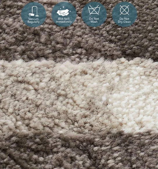 Flamme Textured Round Shaped Carpet Blue and Brown