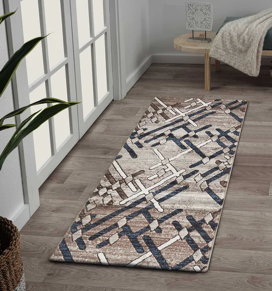 Genious Machine Made Runner Navy and Brown
