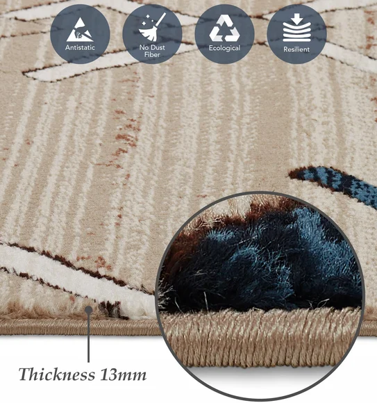 Genious Machine Made Runner Navy and Brown