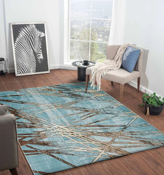 Genious Machine Made Carpet Blue