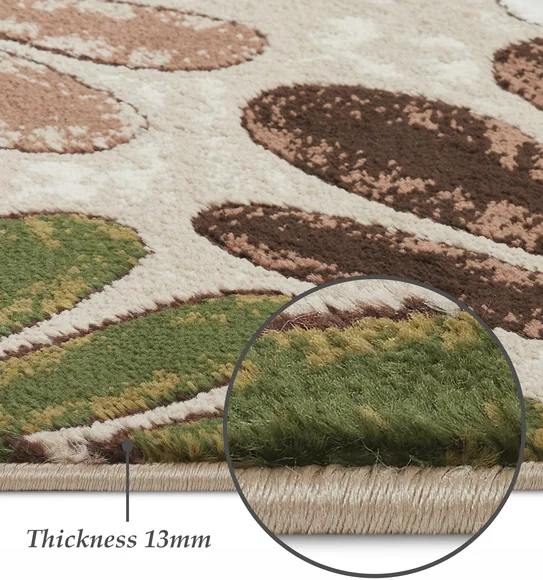 Genious Machine Made Carpet Green and Beige