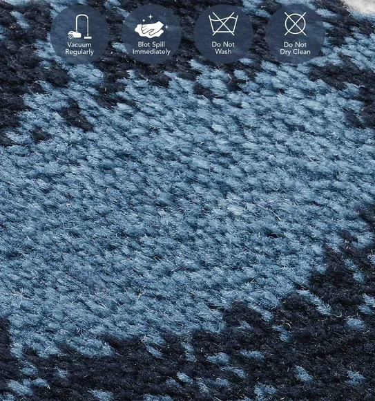 Genious Machine Made Carpet Blue and Grey