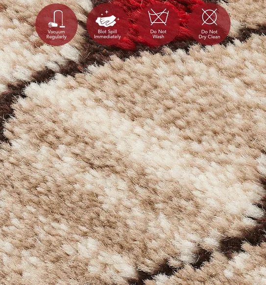 Genious Machine Made Carpet Brown and Burgundy