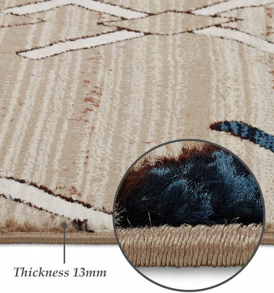 Genious Machine Made Carpet Navy and Brown