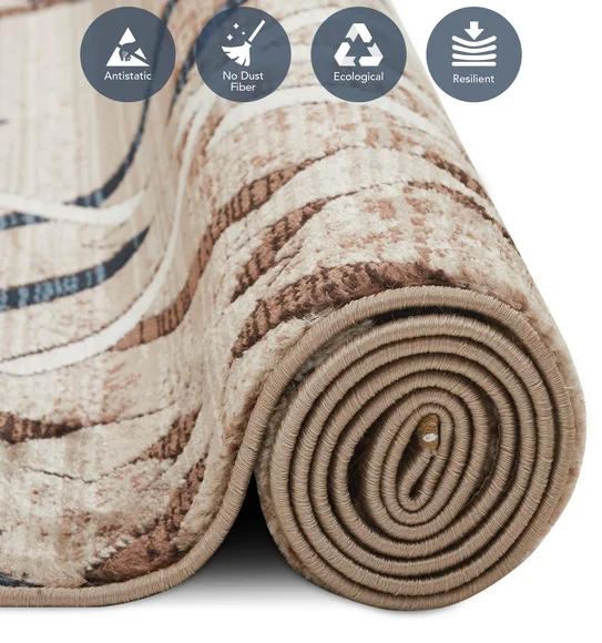 Genious Machine Made Carpet Navy and Brown