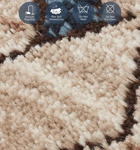 Genious Machine Made Carpet Navy and Brown