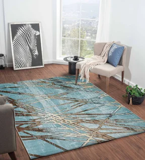 Genious Machine Made Carpet Blue