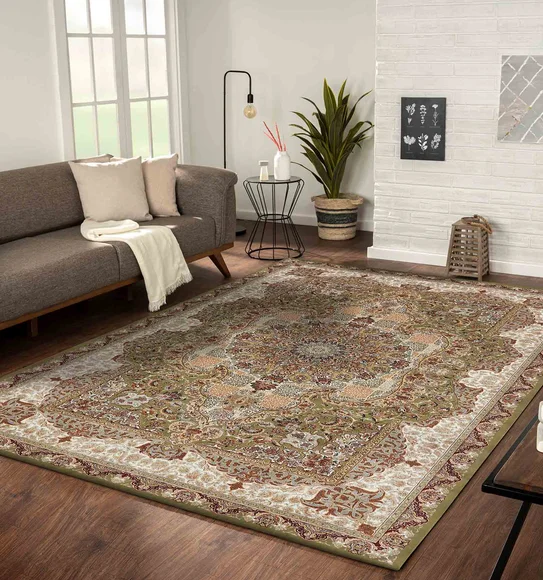 Hayat Machine Made Carpet Green