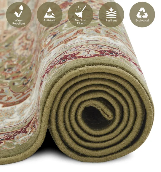 Hayat Machine Made Carpet Green