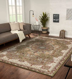 Hayat Machine Made Carpet Green