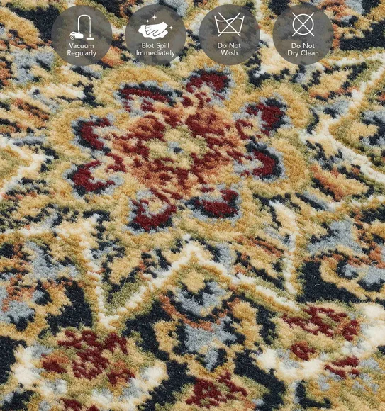 Hayat Oval Shaped Carpet Beige and Grey