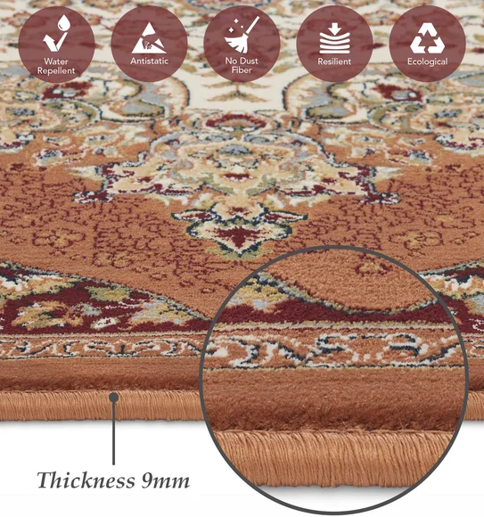 Hayat Oval Shaped Carpet Rust