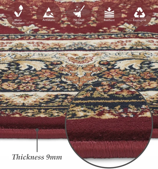 Hayat Oval Shaped Carpet Red and Cream