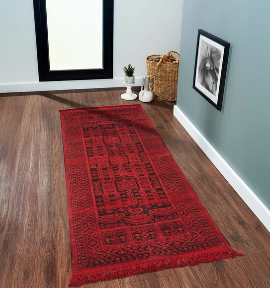 Afghan Classical Bedside Runner Red
