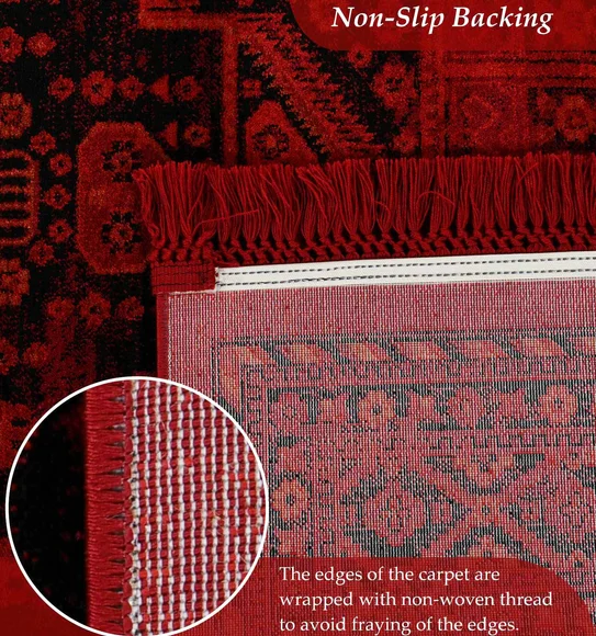 Afghan Classical Bedside Runner Red