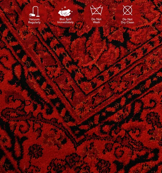 Afghan Classical Bedside Runner Red Black