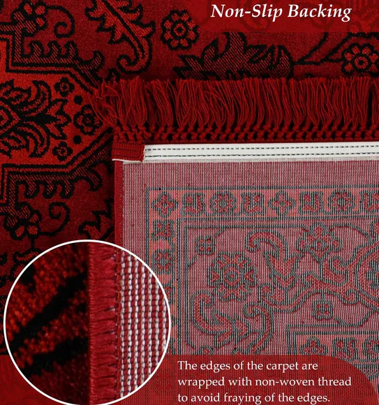 Afghan Classical Bedside Runner Black and Red