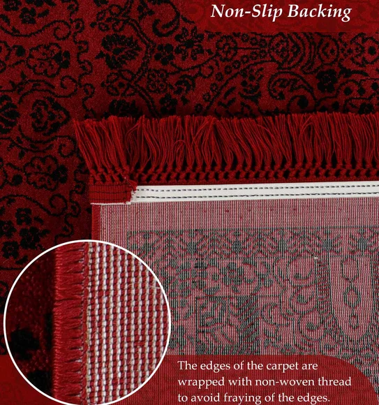 Afghan Classical Bedside Runner Black Red