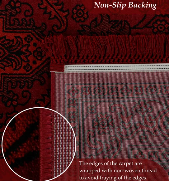 Afghan Classical Machine Made Carpet Black and Red