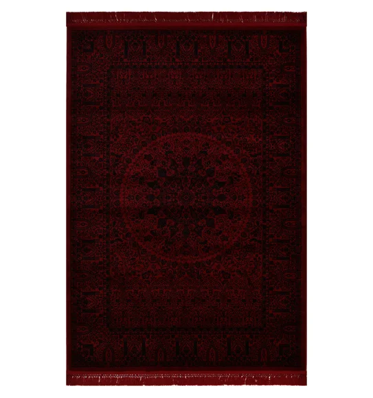 Afghan Classical Machine Made Carpet Black Red