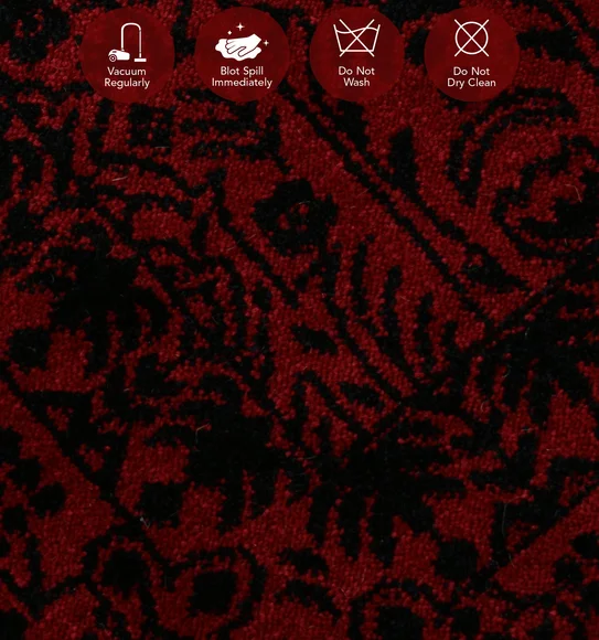 Afghan Classical Machine Made Carpet Black Red