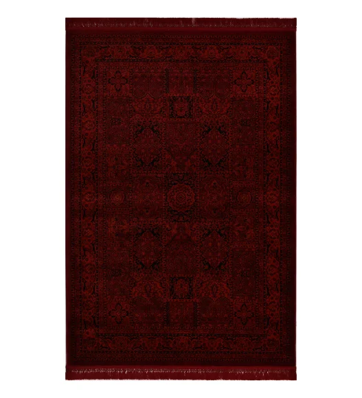 Afghan Classical Machine Made Carpet Red Black