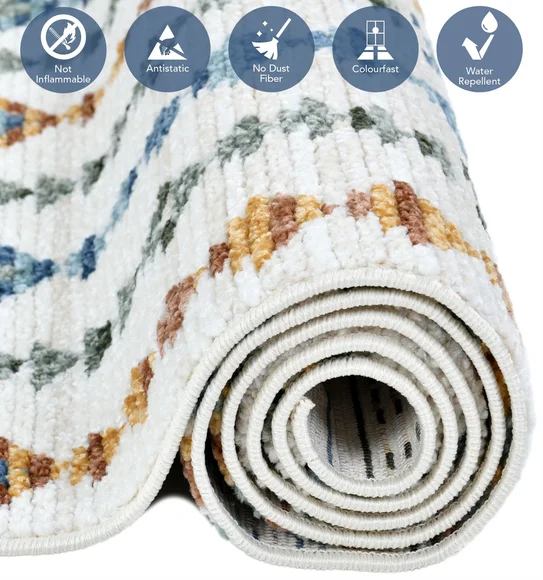 Nepal Neo Classical Machine Made Carpet Cream and Rust