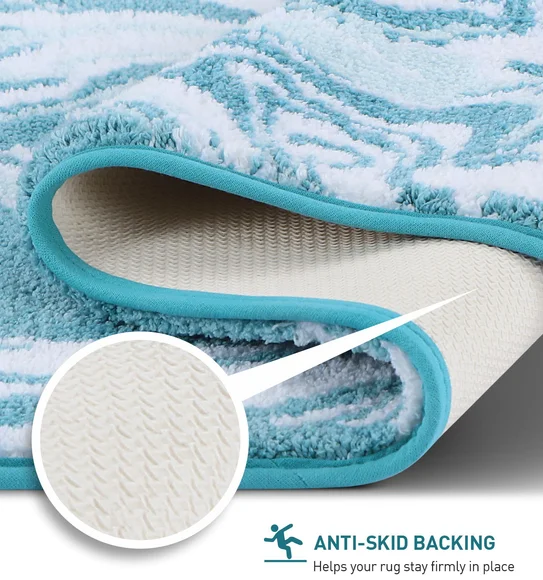 Onyx Anti-skid Super Soft Bath Mat Aqua
