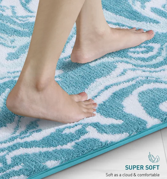Onyx Anti-skid Super Soft Bath Mat Aqua