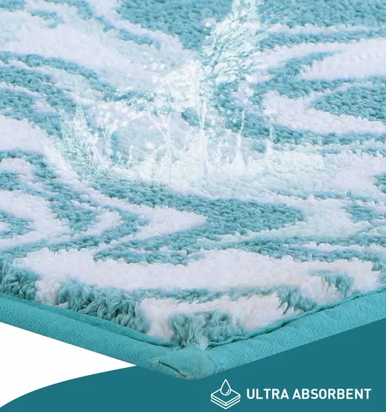 Onyx Anti-skid Super Soft Bath Mat Aqua