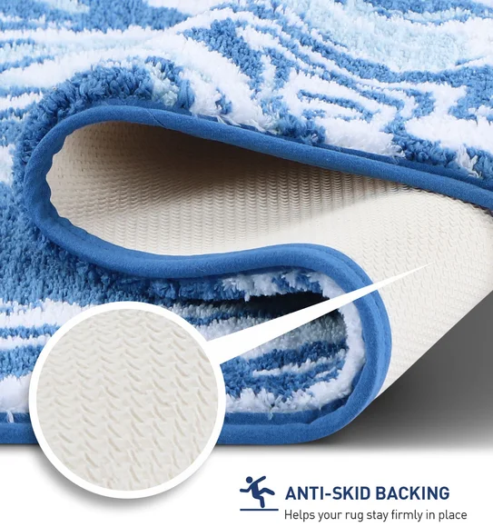 Onyx Anti-skid Super Soft Bath Mat Blue