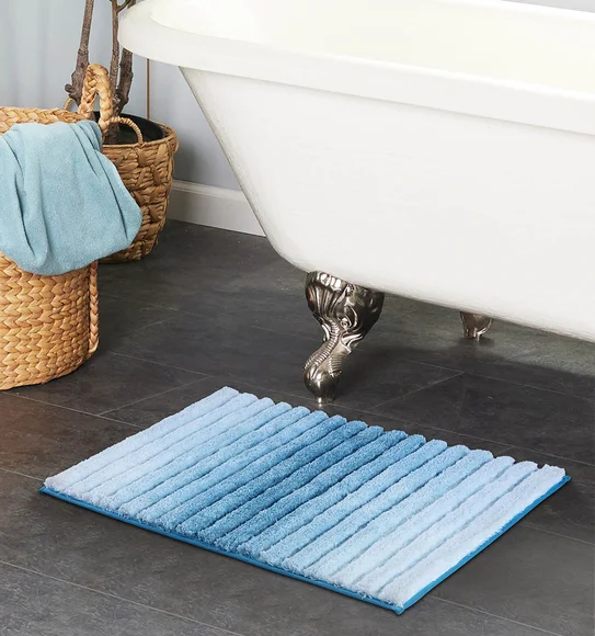 Hermosa Quick Dry Anti Skid Bath Mat Navy